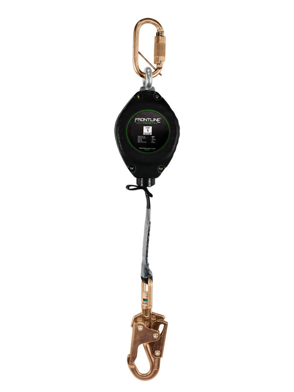 Frontline RPW web single-leg SRL with steel snap hook, front view