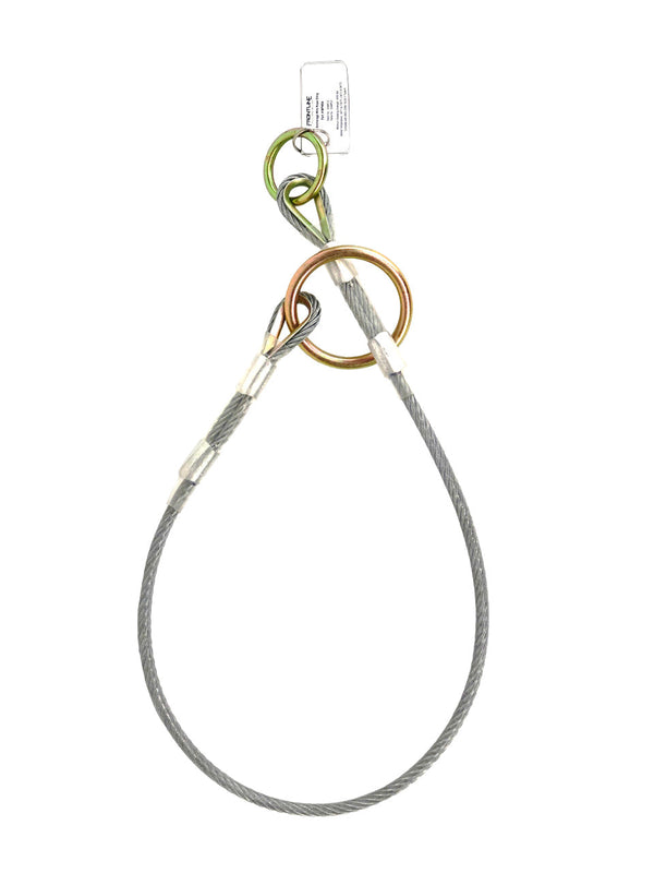 Frontline MPW wire rope choker anchor, PVC-coated galvanized cable with two rings