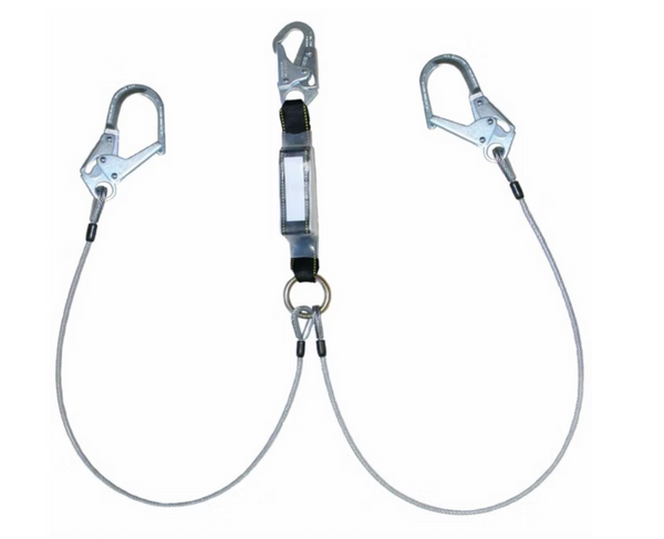 Longe antichute double jambe à absorption d'énergie en câble d'acier Safety Direct — Capacité de 310 lb (CSA)