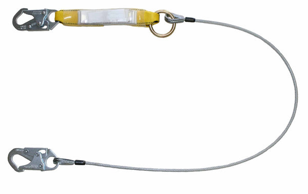 Safety Direct wire rope single leg energy-absorbing lanyard 420 lb