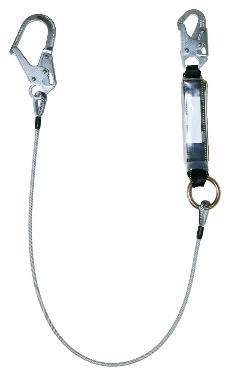 Safety Direct wire rope single leg energy-absorbing lanyard 310, snap and ladder hook