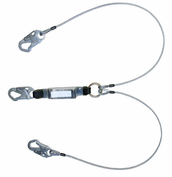 Safety Direct wire rope dual leg energy-absorbing lanyard 310 lb