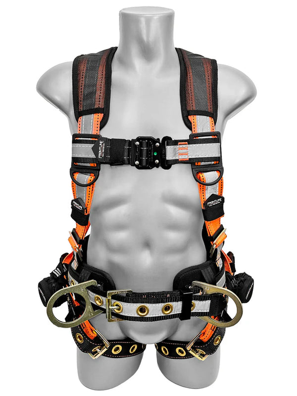 Harnais de corps complet de construction réfléchissant Frontline 100RCTB Combat™ avec sangles de jambes à boucle ardillon et sangles anti-traumatisme | Haute visibilité | Canada