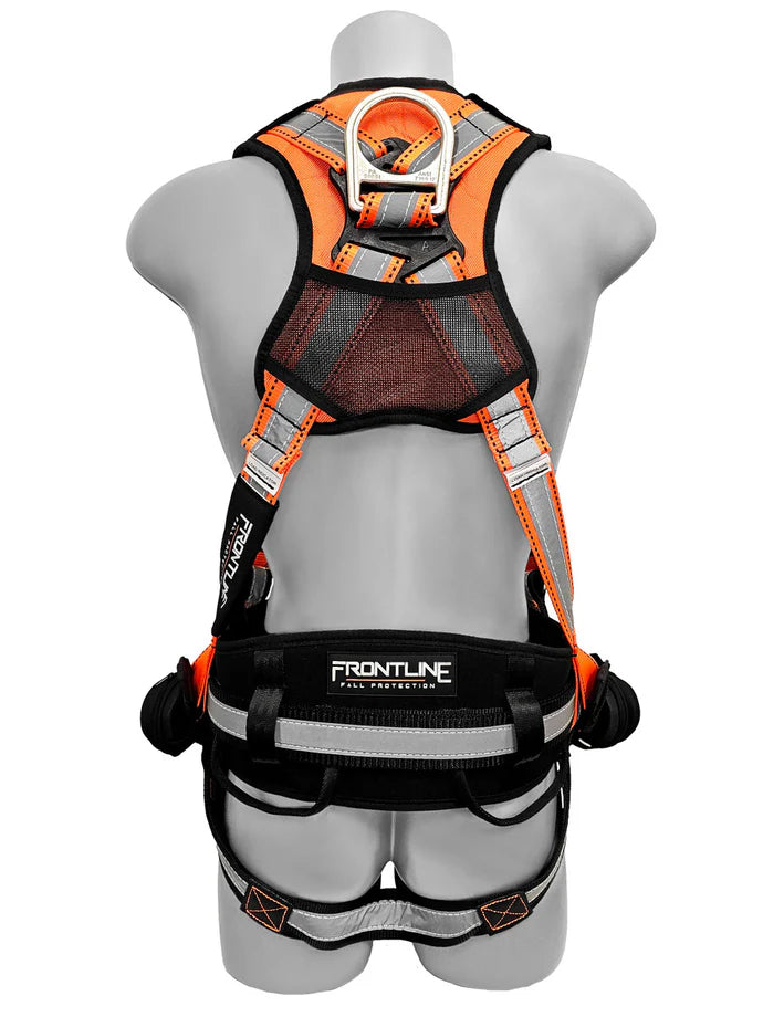 Harnais de corps complet de construction réfléchissant Frontline 100RCTB Combat™ avec sangles de jambes à boucle ardillon et sangles anti-traumatisme | Haute visibilité | Canada