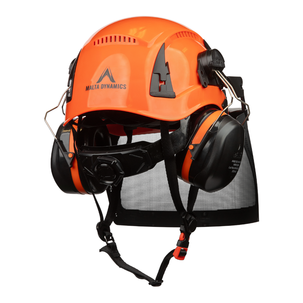 Malta Dynamics Arborist helmet kit, side view