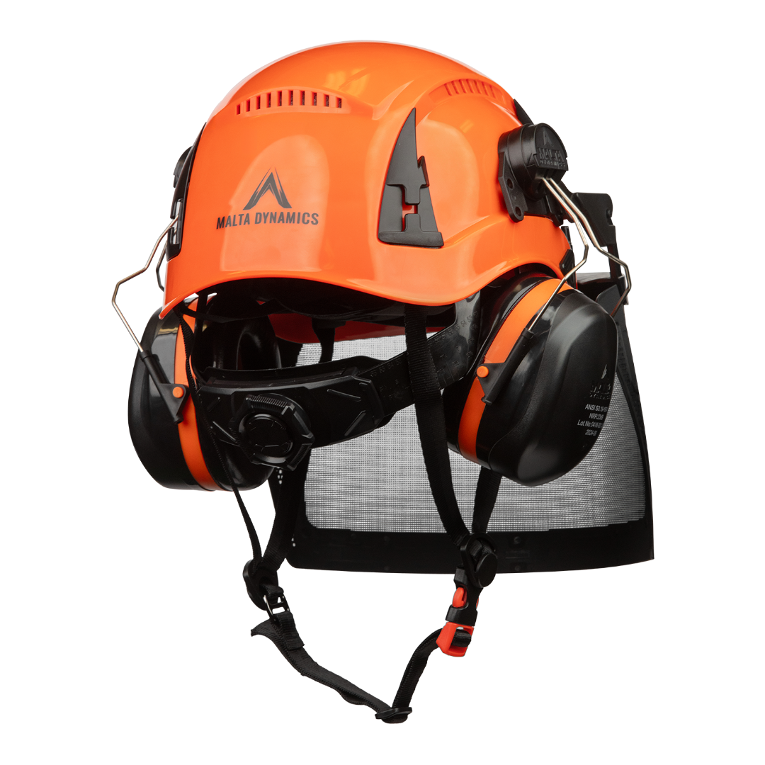 Malta Dynamics Arborist helmet kit, side view