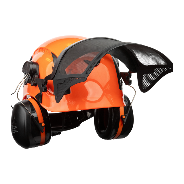 Malta Dynamics Arborist helmet kit, face shield raised