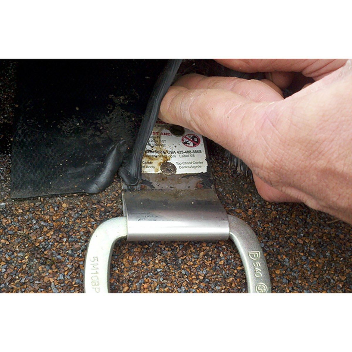 Super Anchor RS-10 2813 retrofitted onto an asphalt shingle roof