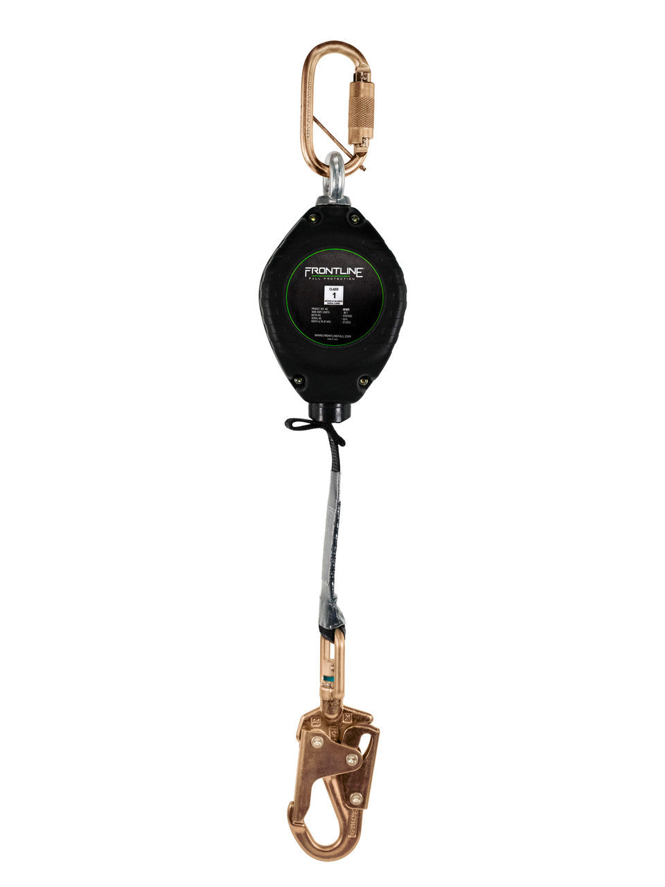 Frontline RPW web single-leg SRL with steel snap hook, front view