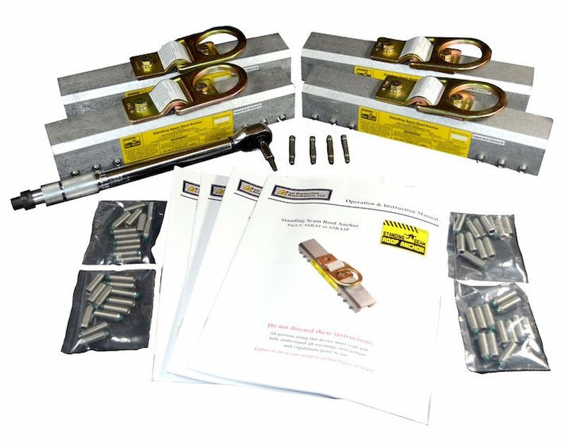 SSRA1 Pro Pack de 4 pièces, 4 ancrages + vis à pointe en nylon + clé dynamométrique | Protection antichute Canada