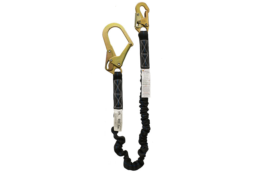 Super Anchor 6502 Max-Force flex absorber lanyard with snaphook and rebar hook, included in the Mini MAX 4303 kit