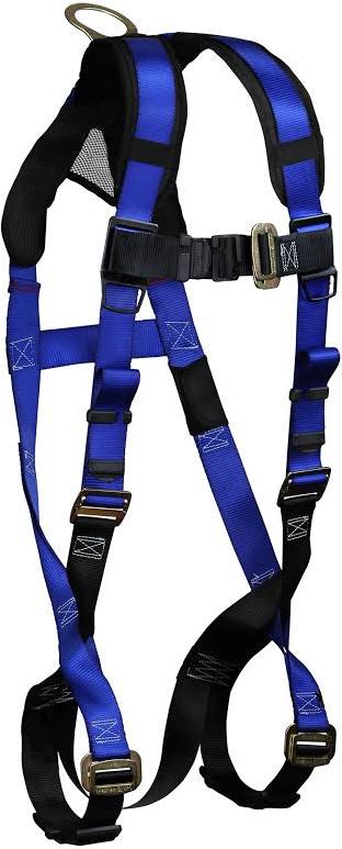 FallTech 7015B Harnais standard sans ceinture Contractor Plus 1D à boucles d'assemblage