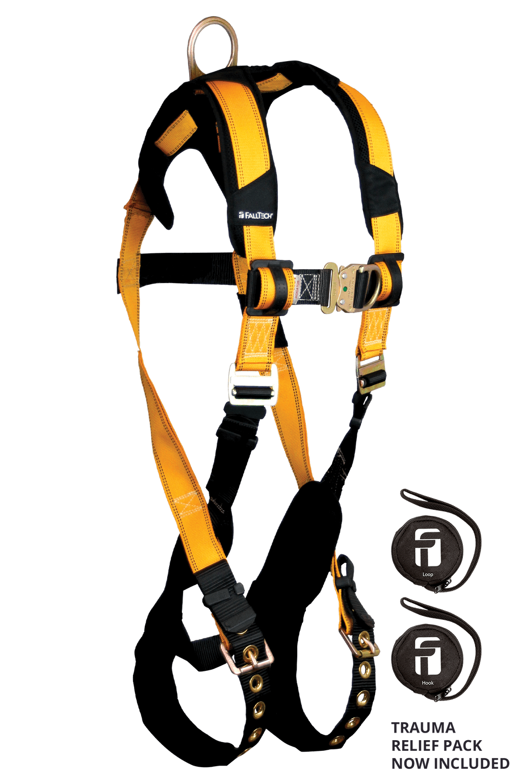 FallTech 7021FD Harnais d'escalade Journeyman Flex avec anneau en D sternal