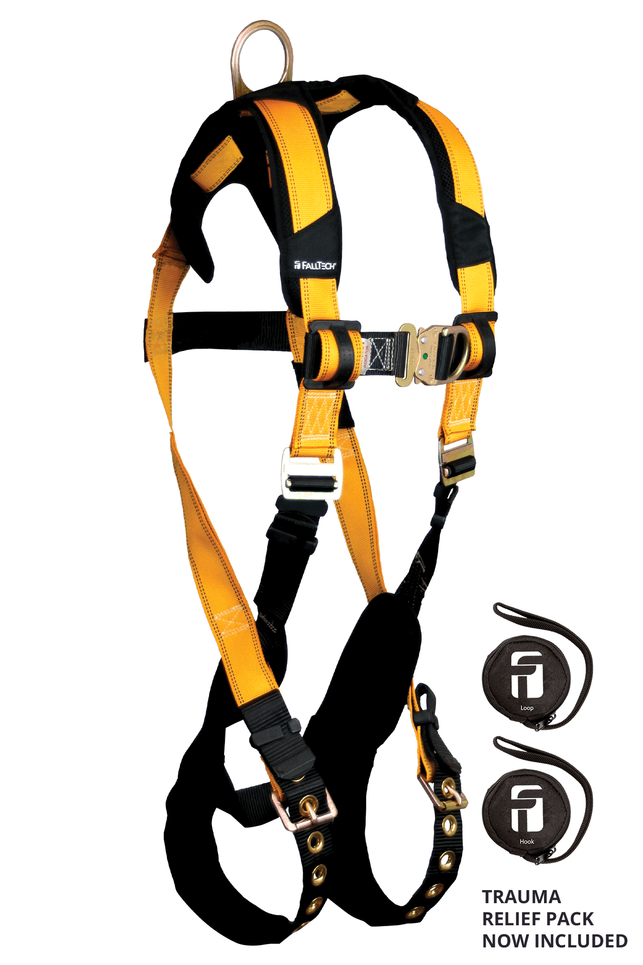 FallTech 7021FD Harnais d'escalade Journeyman Flex avec anneau en D sternal