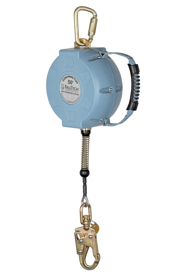 FallTech C727650 Antichute rétractable à câble 15 m pour entrepreneur | CSA Z259.2.2 Classe 1