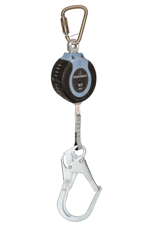 FallTech C82710SC3 Antichute rétractable à sangle DuraTech 3 m, Crochet à armature | CSA Z259.2.2