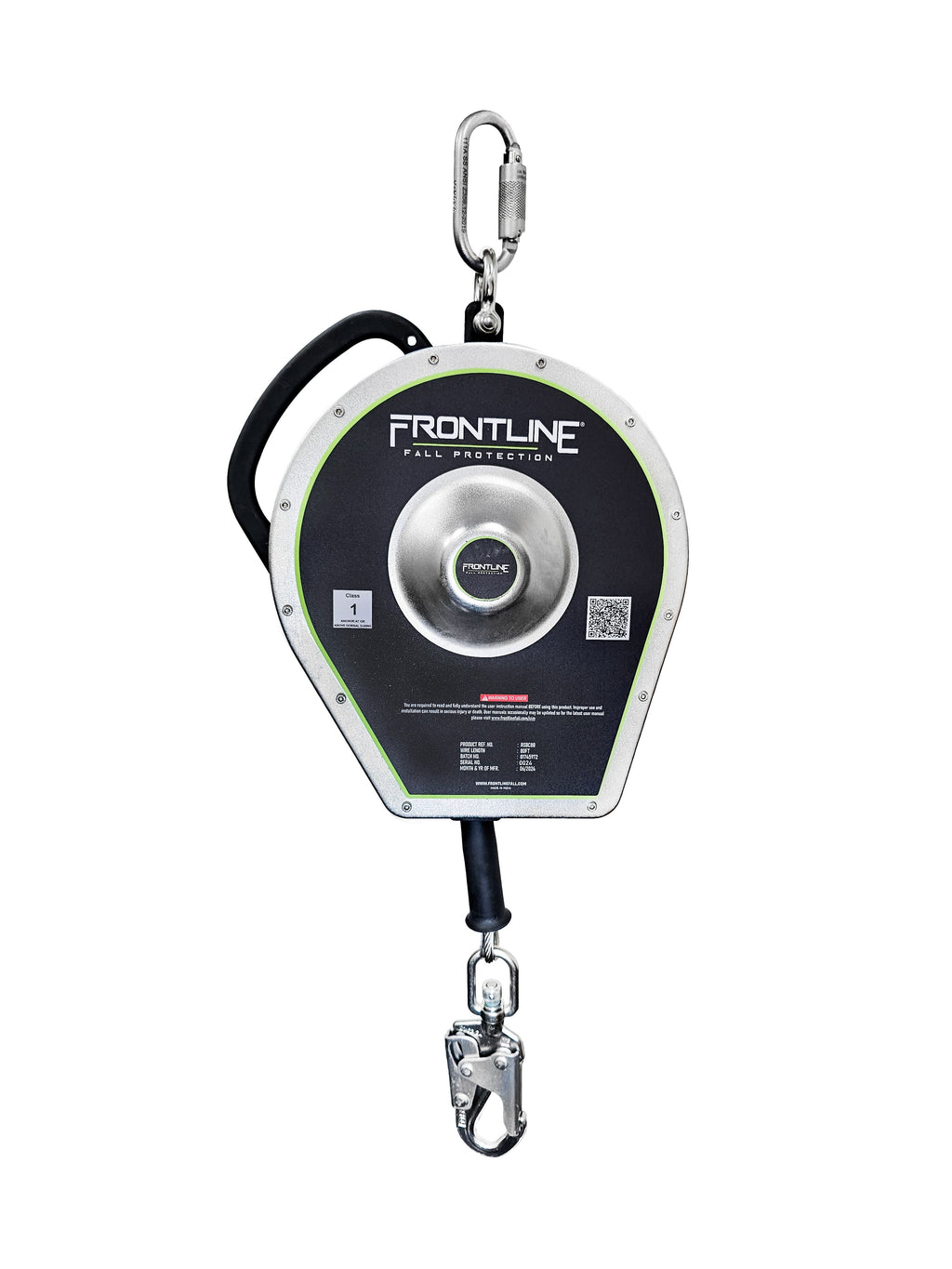 Frontline RSBC sealed block SRL, stainless housing and pivoting anchorage loop