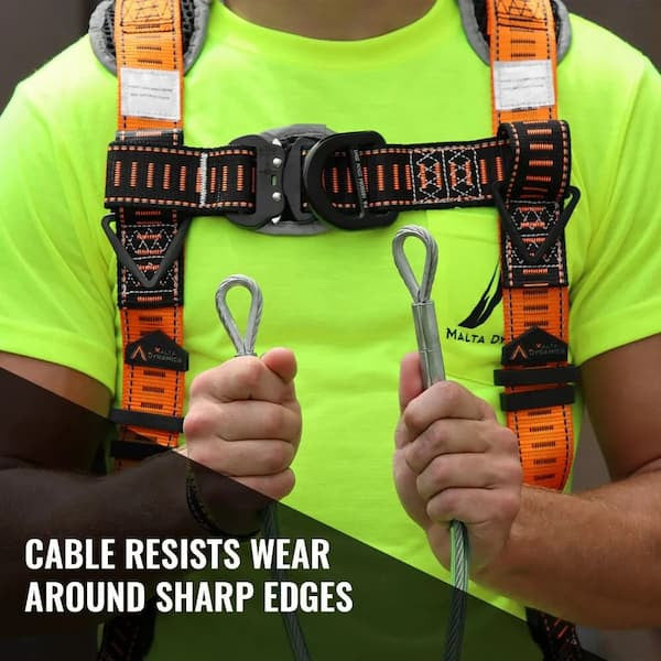 Malta Dynamics A6205 (2-PACK) 6 ft wire rope sling choker in use on a worker