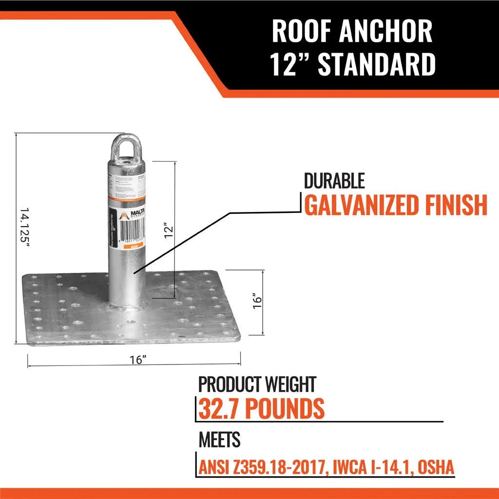 Malta Dynamics A6320 Fixed-Post Roof Anchor, feature callout 2