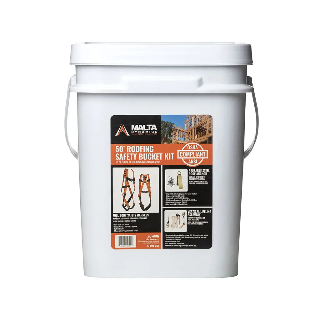 Malta Dynamics C7012 50 ft Roofer's Safety Bucket Kit
