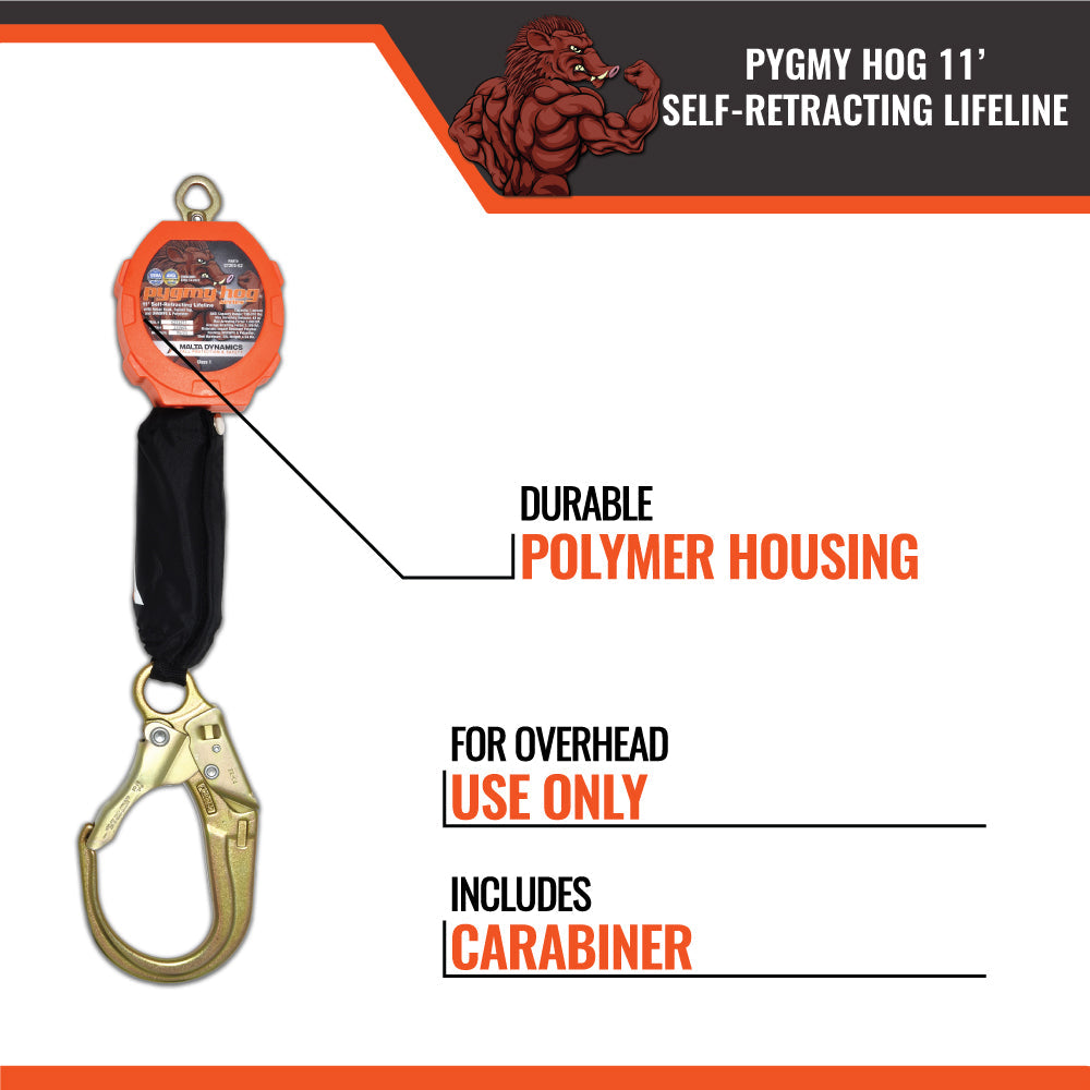 Malta Dynamics C7203 Pygmy Hog 11' Personal Self-Retracting Lifeline, feature callout 2