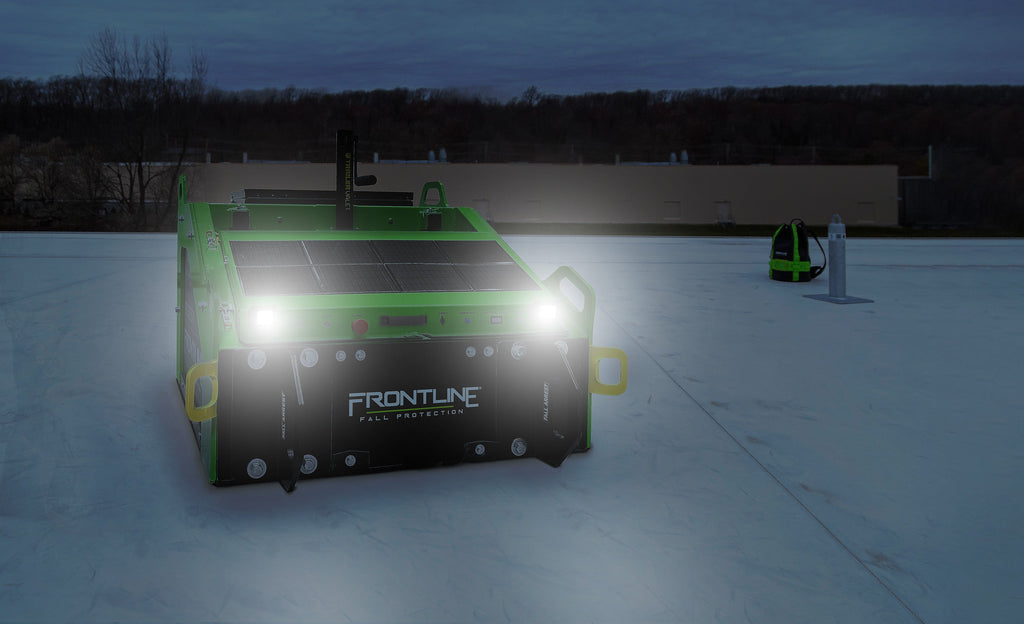 Frontline CMT04-SLR Commando Tank with LED work lights on at night