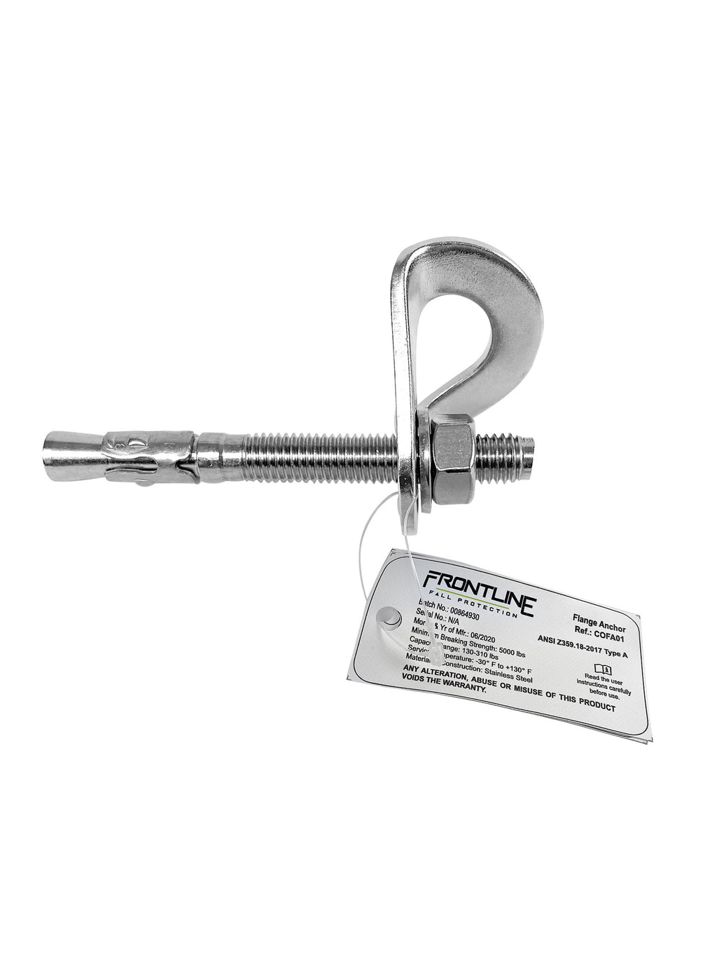 Frontline COFA01 stainless flange anchor, side view