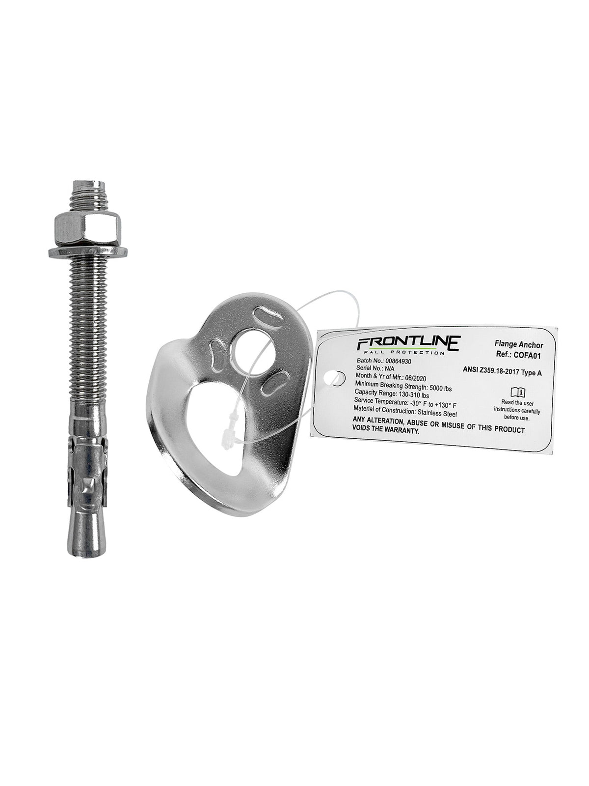 Frontline COFA01 stainless steel flange anchor with bolt