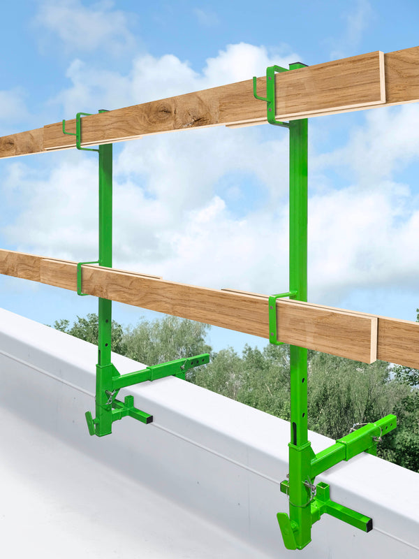 Frontline GUP2X4 parapet wall guardrail system in use