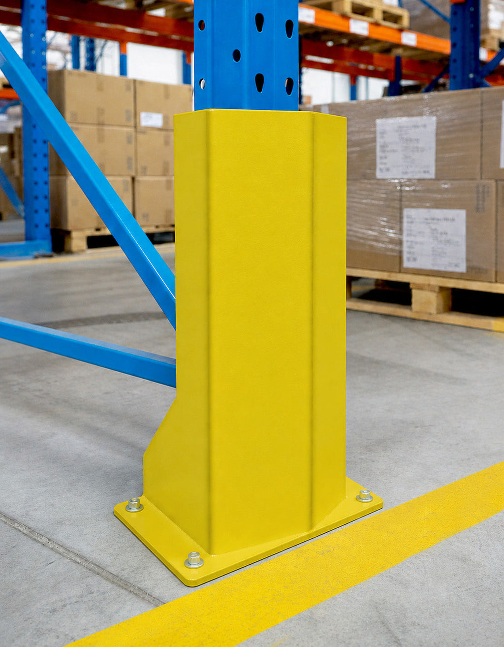 Frontline RG rack guard installed on a rack upright