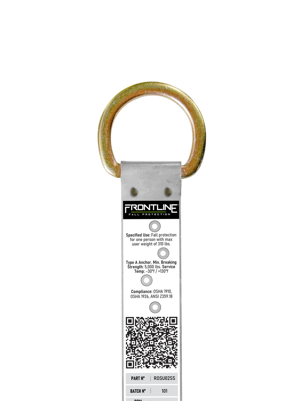 Frontline ROSU02SS stainless steel permanent roof anchor, double D-ring detail
