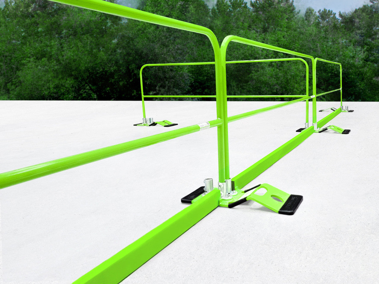 Kit de système de garde-corps non pénétrant GUS10 de première ligne – Protection de bord de toit conforme à l'OSHA de 100 pi Canada