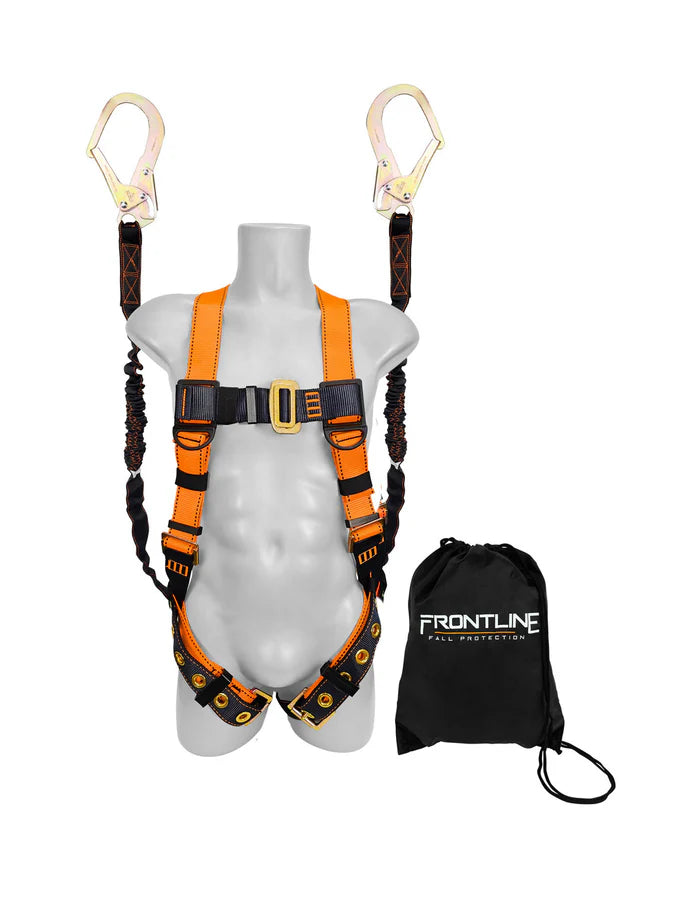 Kit de conformité Frontline K100-62R Combat™ - Harnais, longe double à mousqueton d'armature de 1,8 m et sac à cordon de serrage