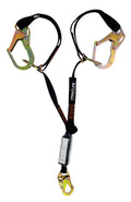 Frontline LPO62RADJ Combat™ 6' Tie-Back Double Leg Shock Absorbing Lanyard with Rebar Hooks