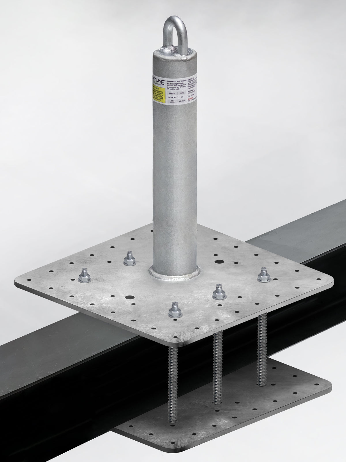Frontline RO-BKRPLT backer plate installed under an RO roof anchor