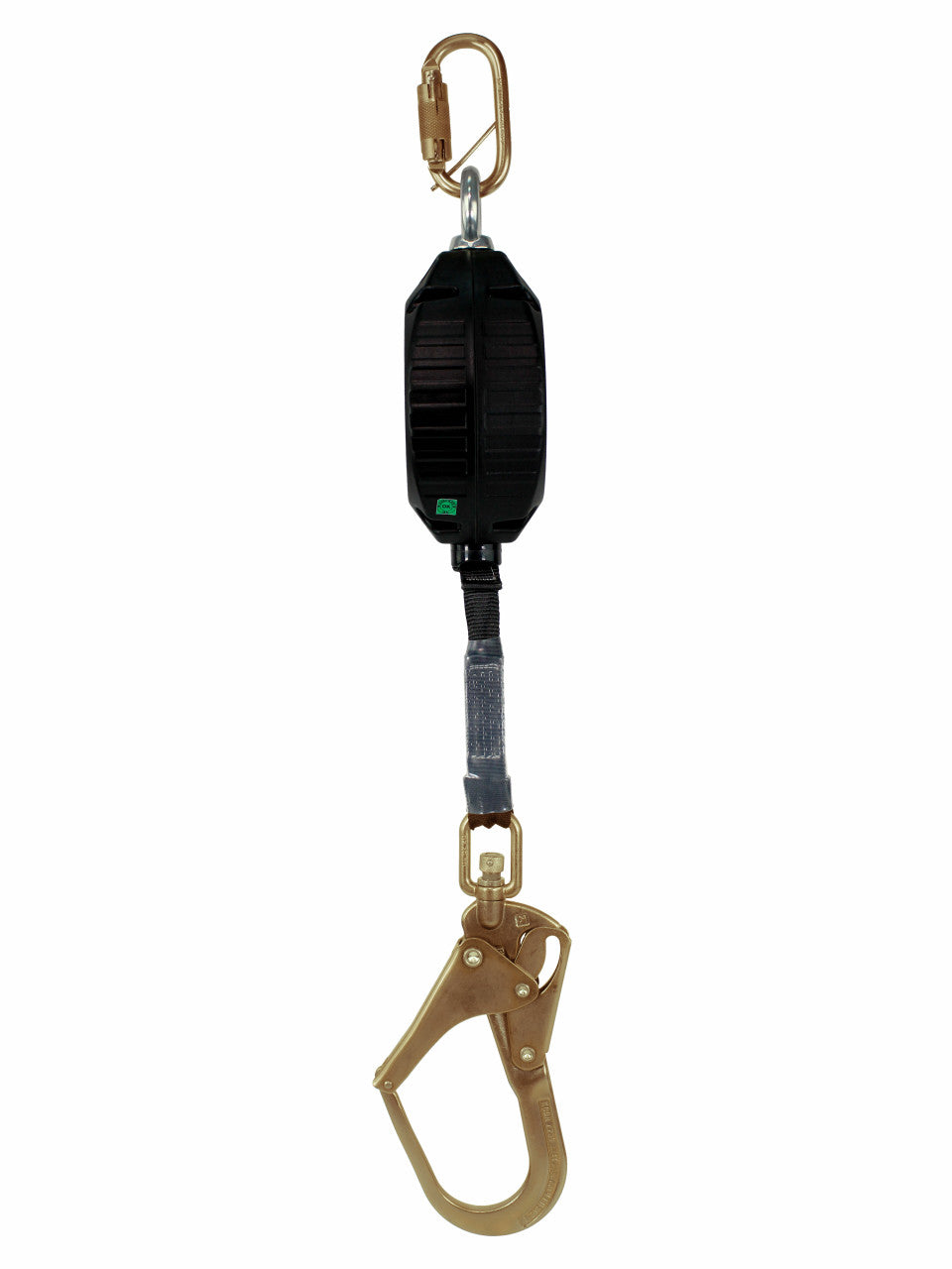 Frontline RPW20R 20 ft web single-leg SRL with steel rebar hook, side profile