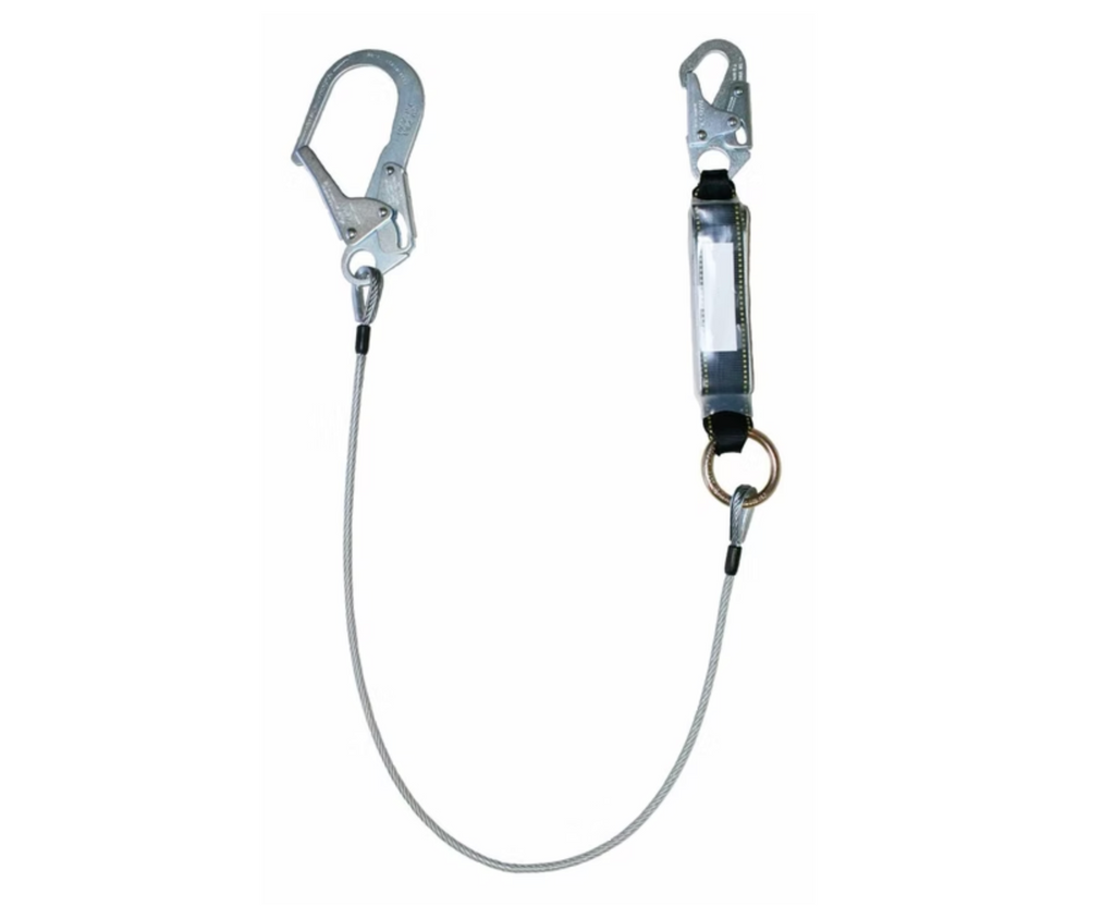 Longe absorbant l'énergie à jambe unique en câble d'acier Safety Direct — Capacité de 310 lb (CSA)