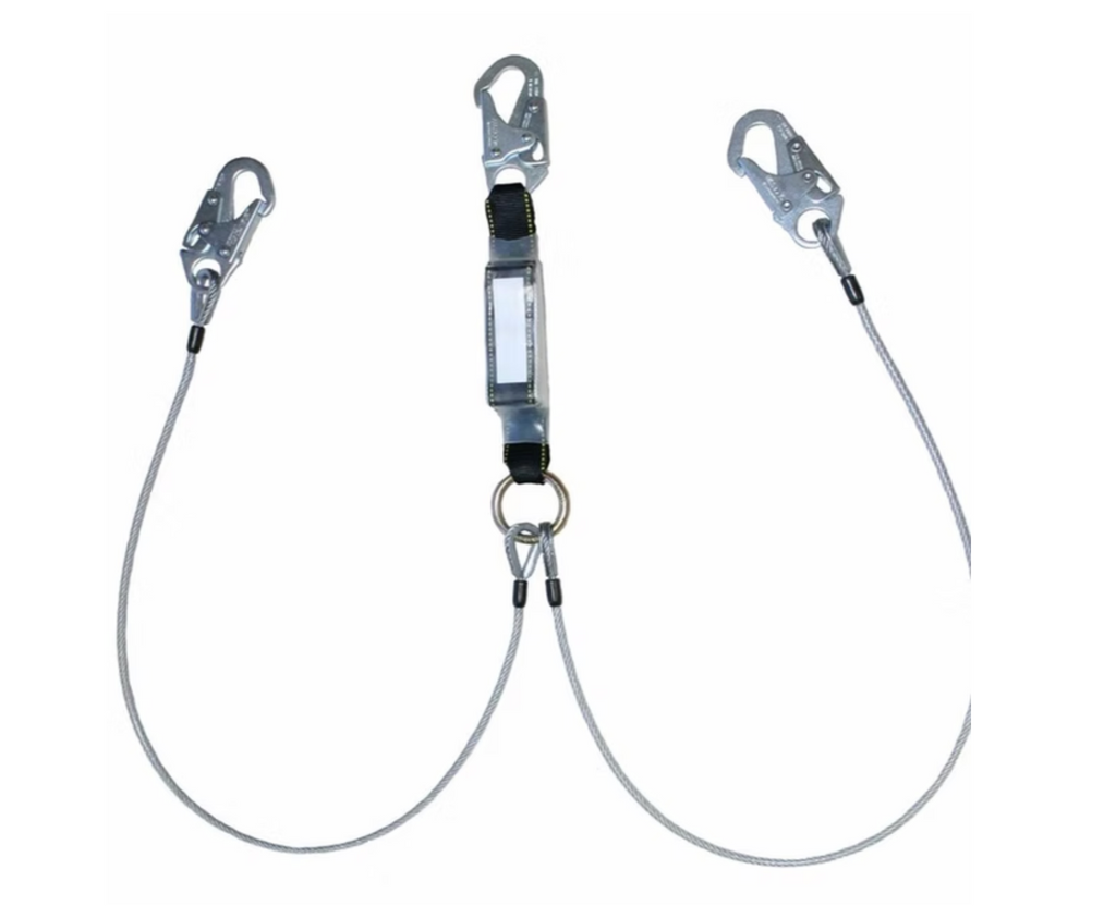 Longe antichute double jambe à absorption d'énergie en câble d'acier Safety Direct — Capacité de 310 lb (CSA)