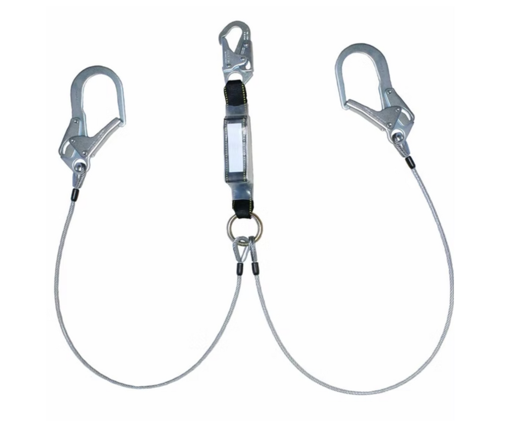 Longe antichute double jambe à absorption d'énergie en câble d'acier Safety Direct — Capacité de 310 lb (CSA)