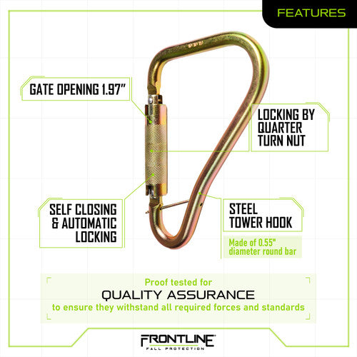 Frontline CSQ120 spec sheet, 5,000 lb strength and 3,600 lb gate