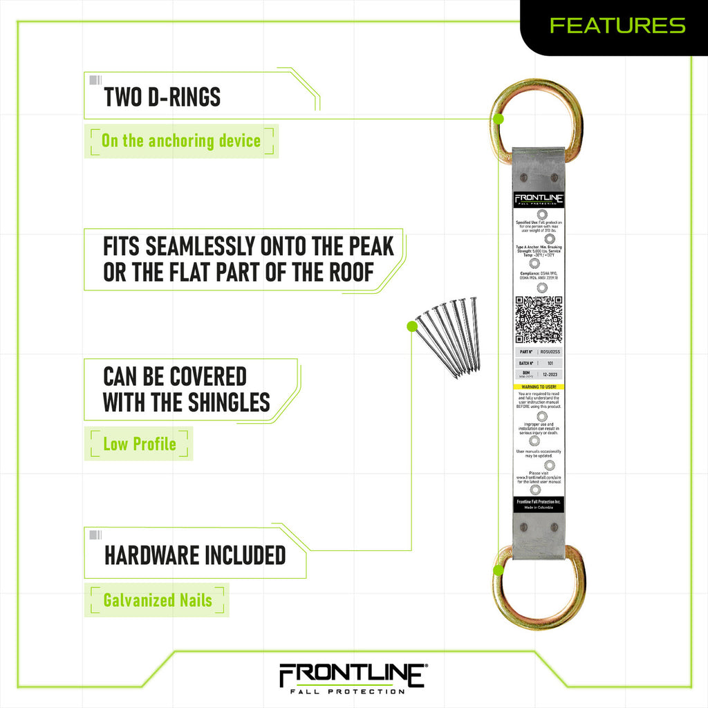 Frontline ROSU02SS permanent roof anchor, features
