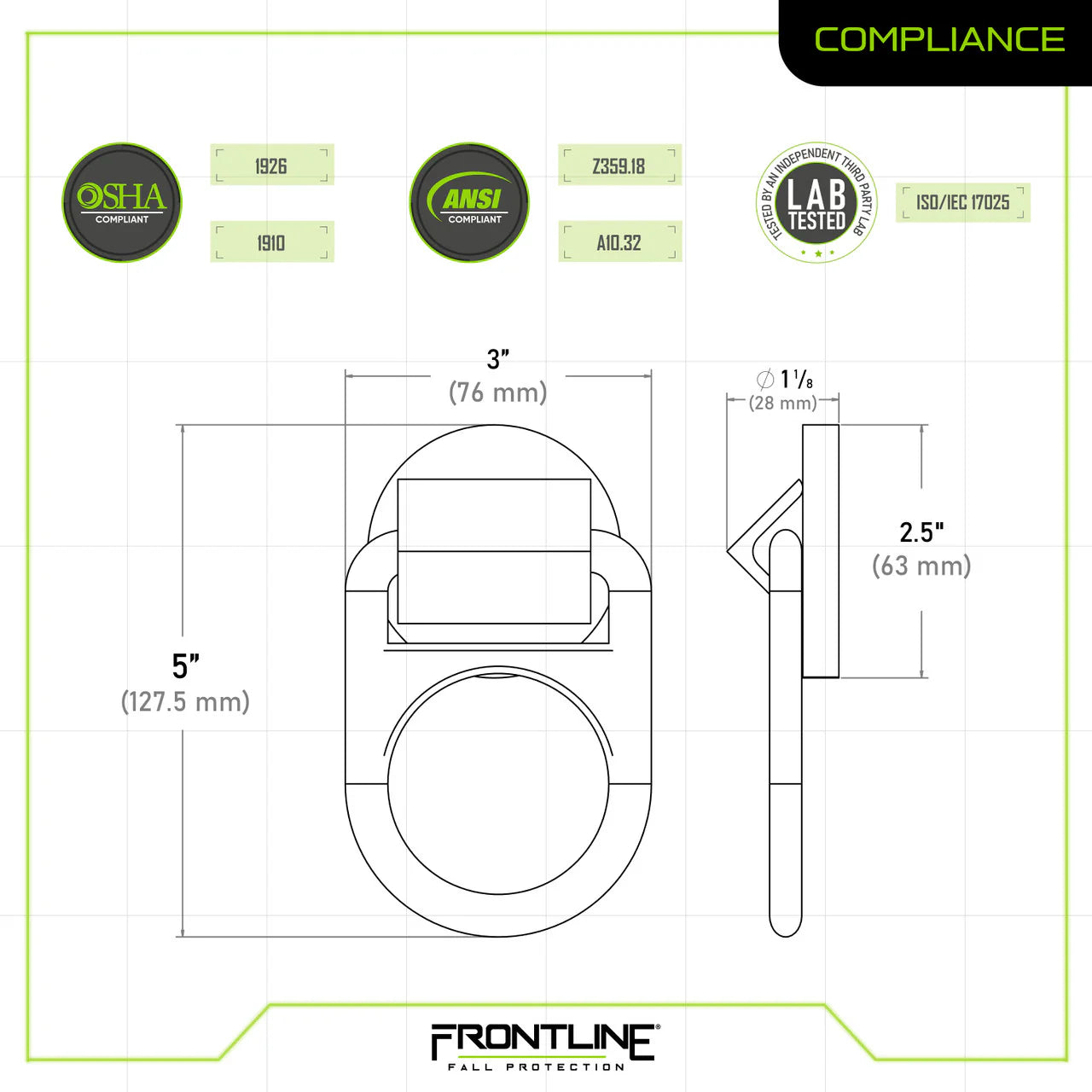 Frontline STW01 Weld-On Anchor | Permanent Steel Fall Protection Anchor Canada