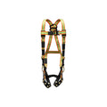 Super Anchor TB3-6067 hi-viz tongue buckle harness with 3 D-rings, front view