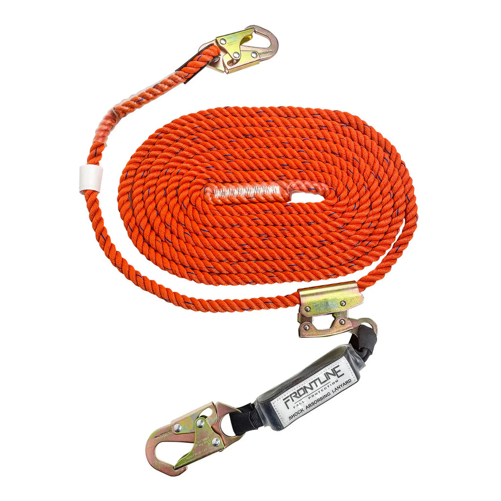 Kit de ligne de vie verticale Frontline VLPR3L avec antichute et amortisseur de choc – 15 m ou 30 m
