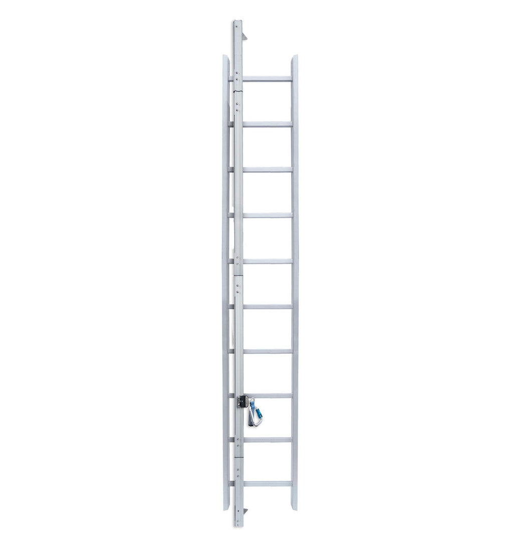 Frontline VLRS SecuRail Pro vertical lifeline rail on a roof access ladder
