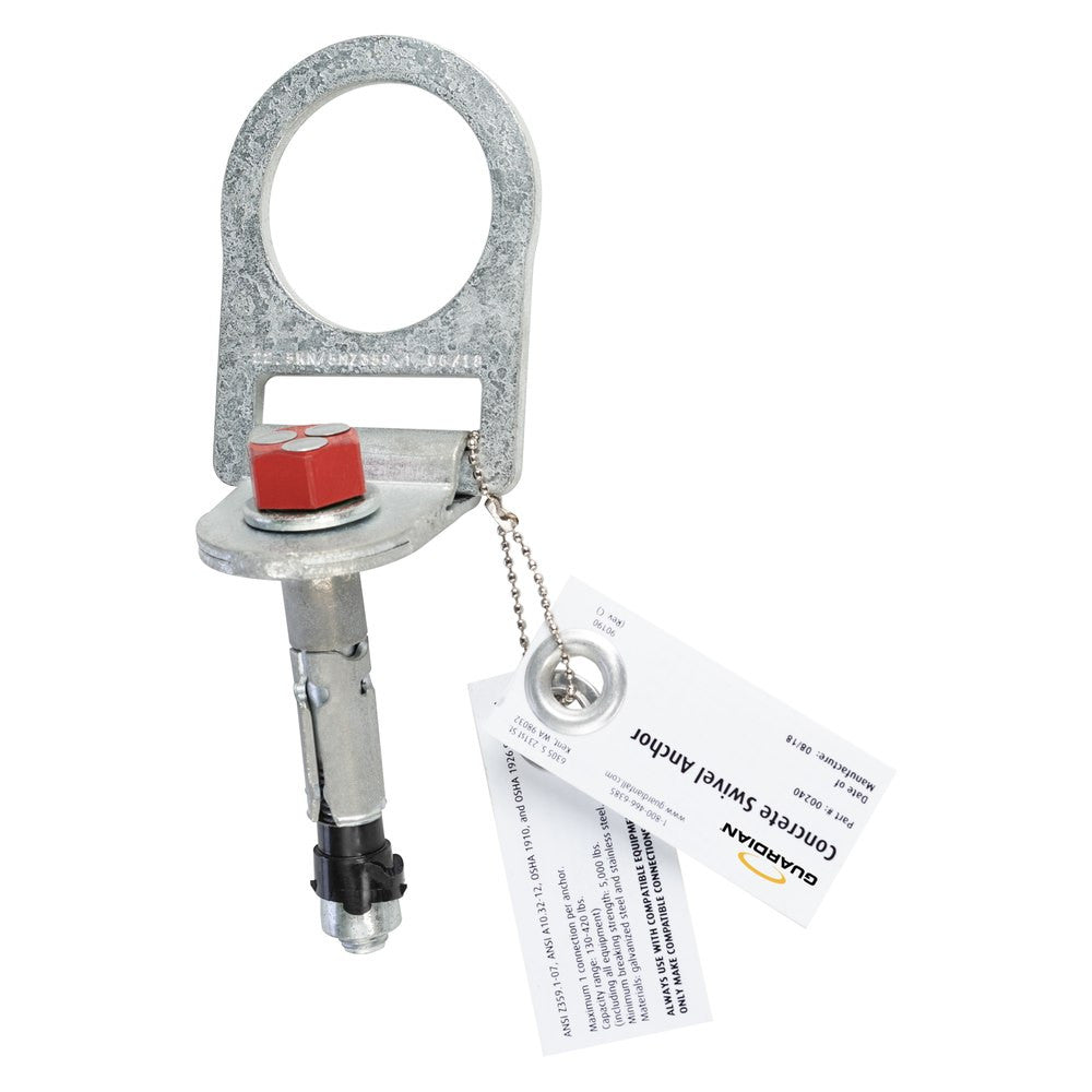 Guardian 00242 concrete swivel anchor kit, quarter-left view