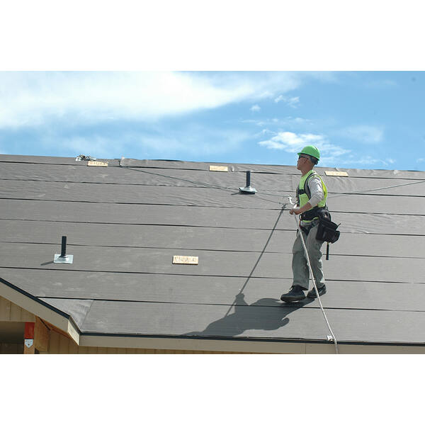 Super Anchor 4020 vertical lifeline in use on a roof